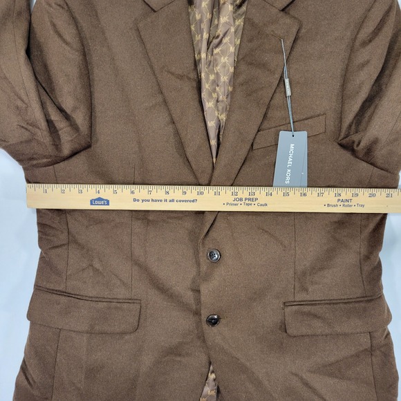 Michael Kors KIP‎ Men's Flannel Sport Coat Brown Silk Wool Cashmere Brown 42S - Picture 3 of 16